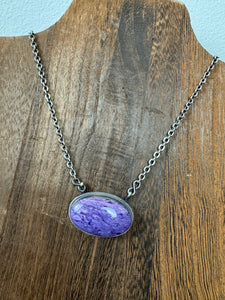 Charoite Stone Necklace 20”