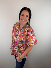 Load image into Gallery viewer, Floral Print Collared Top
