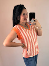 Load image into Gallery viewer, Orange Striped Top - PLUS
