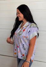 Load image into Gallery viewer, Floral Stripe Button Down Top ** 2 COLORS **
