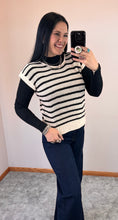 Load image into Gallery viewer, Black Striped Sweater Vest
