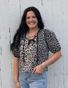 Leopard Tie Top **2 COLORS**