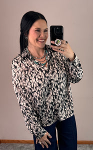 Abstract Button Down Top **2 COLORS**