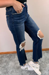 Straight Leg Cropped Risen Jeans - PLUS