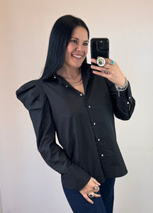 Solid Button Down Top **2 COLORS** - PLUS