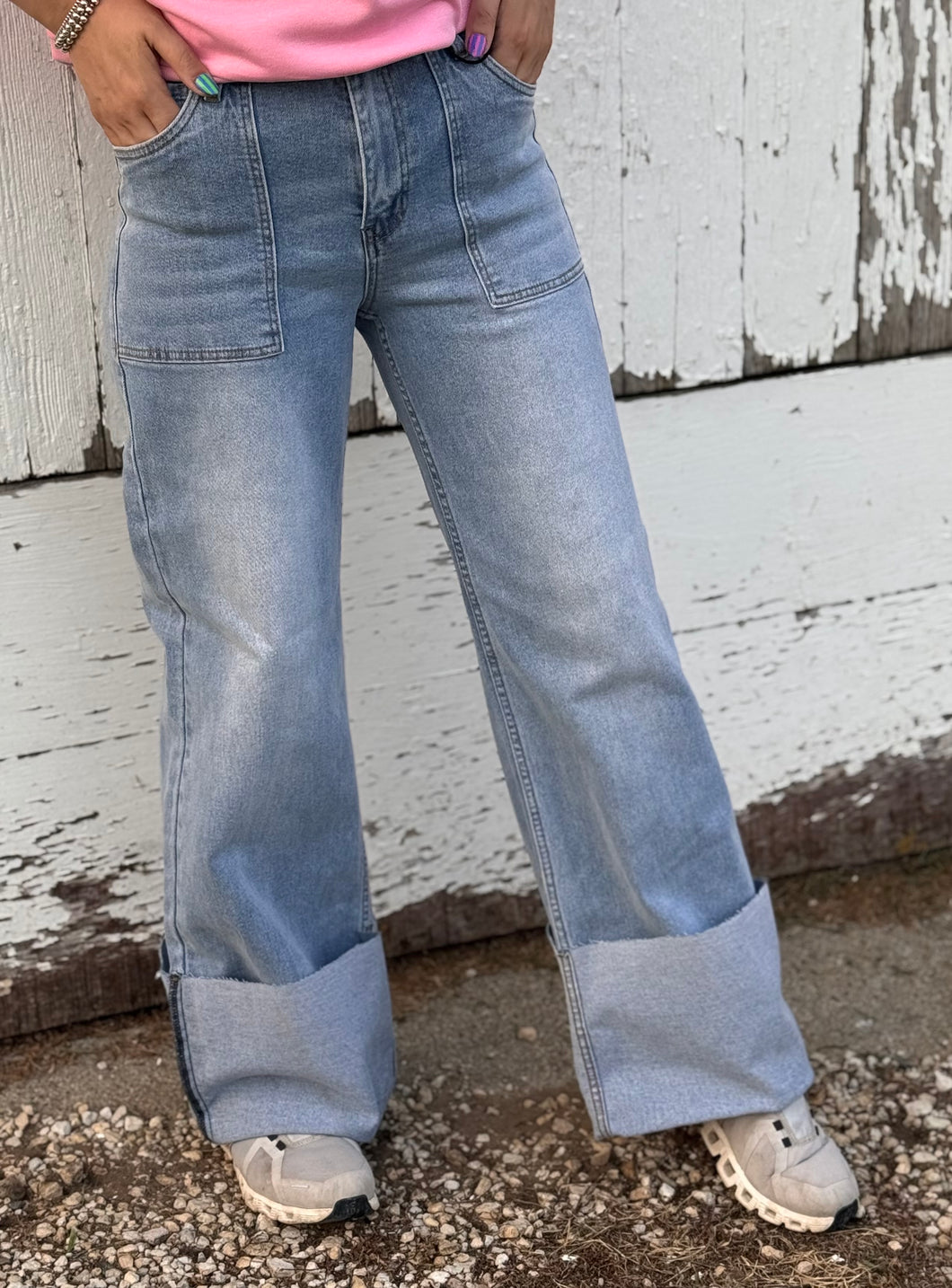 Large Cuffed Vibrant Jeans