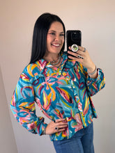 Load image into Gallery viewer, Multicolor Printed Button Up Top **2 COLORS**
