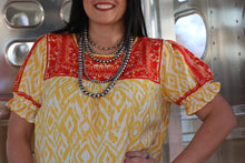 Load image into Gallery viewer, Marigold Aztec Embroidered Top - PLUS
