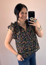 Load image into Gallery viewer, Black Paisley Top
