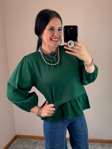 Mixed Peasant Top **2 COLORS**