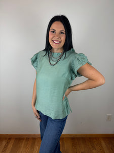 Solid Frilled Top **3 COLORS**