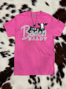 Pink Grey Baldy TBB Logo Tee