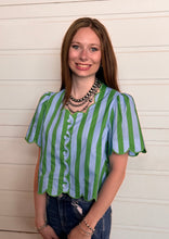 Load image into Gallery viewer, Striped Button Detail Top **2 COLORS**
