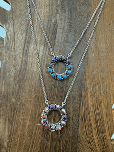 Circle Stone Necklace **2 COLORS** 18”