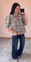 Load image into Gallery viewer, Black Gingham Embroidered Top
