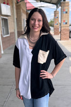Load image into Gallery viewer, Linen Colorblock Top **2 COLORS**
