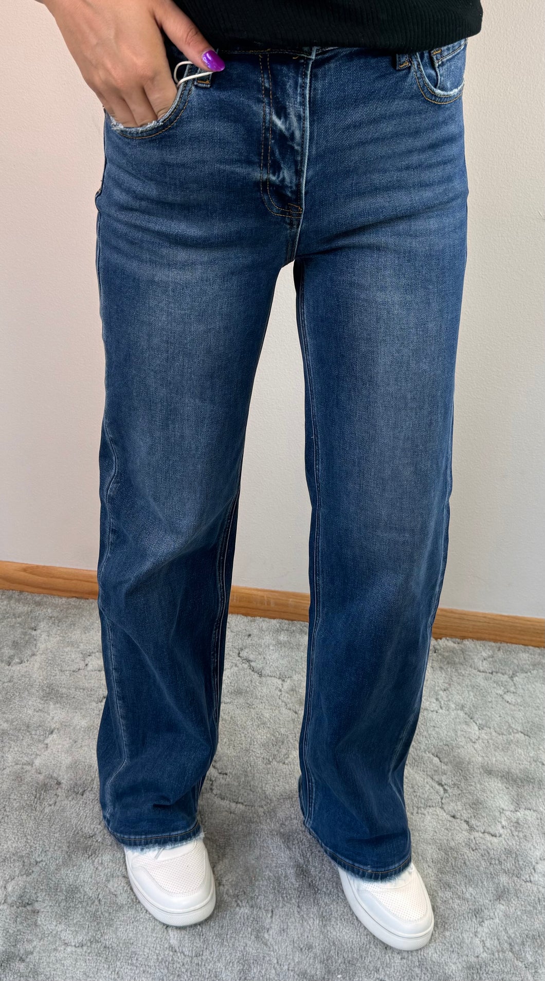 Straight Leg Risen Jeans - PLUS