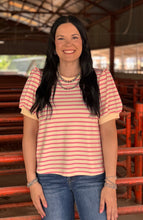 Load image into Gallery viewer, Striped Bubble Sleeve Top **4 COLORS**
