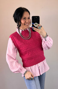 Striped Button Down Top **3 COLORS**