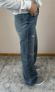 Medium Stone Wash 90s Flare Distressed KanCan Jeans