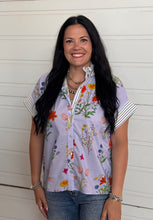 Load image into Gallery viewer, Floral Stripe Button Down Top ** 2 COLORS **
