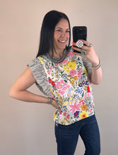 Load image into Gallery viewer, Floral Striped Sleeve Top **2 COLORS**
