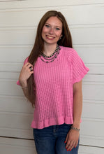 Load image into Gallery viewer, Ruffle Hem Short Sleeve Top ** 3 COLORS **

