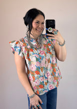 Load image into Gallery viewer, Floral Tie Neck Top **2 COLORS**
