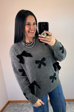 Load image into Gallery viewer, Velvet Bow Sweater **2 COLORS**
