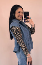 Load image into Gallery viewer, Denim Peplum Top
