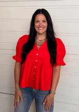 Load image into Gallery viewer, Yoke Puff Sleeve Top **2 COLORS**
