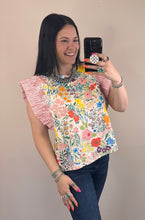 Load image into Gallery viewer, Floral Striped Sleeve Top **2 COLORS**
