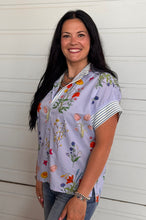 Load image into Gallery viewer, Floral Stripe Button Down Top ** 2 COLORS **
