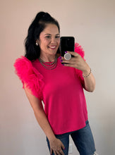 Load image into Gallery viewer, Tulle Sleeve Top **2 COLORS**
