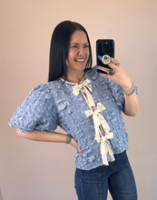 Load image into Gallery viewer, Textured Tie Front Top **4 COLORS**
