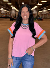 Load image into Gallery viewer, Striped Sleeve Urban Ribbed Top **2 COLORS** - PLUS
