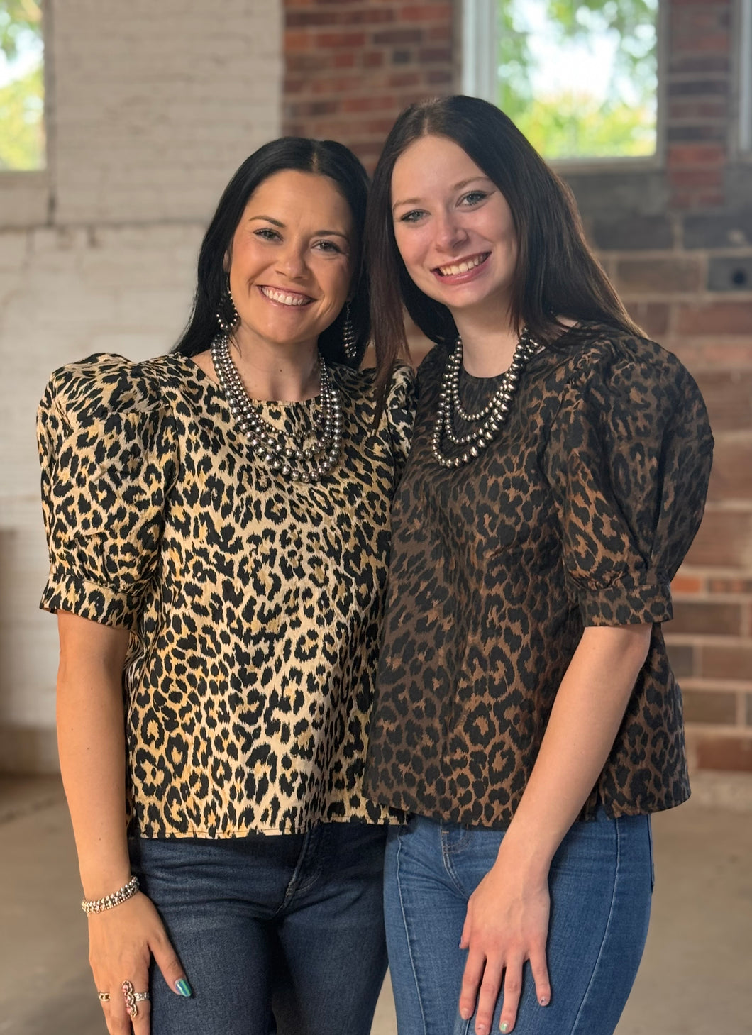 Leopard Puff Sleeve Top **2 COLORS**