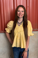 Load image into Gallery viewer, Yoke Puff Sleeve Top **2 COLORS**
