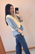 Load image into Gallery viewer, Chambray Mixed Top
