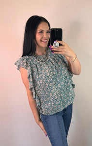 Teal Paisley Top - PLUS