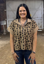 Load image into Gallery viewer, Leopard Knit 1/4 Zip Top **2 COLORS**
