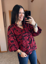 Load image into Gallery viewer, Floral Embroidered Puff Sleeve Top **2 COLORS**
