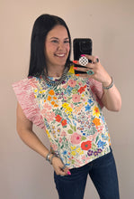 Load image into Gallery viewer, Floral Striped Sleeve Top **2 COLORS**
