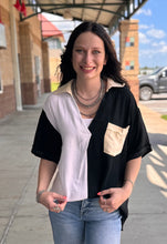 Load image into Gallery viewer, Linen Colorblock Top **2 COLORS**
