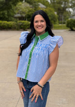 Load image into Gallery viewer, Collared Flutter Sleeve Top **2 COLORS**
