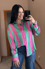 Load image into Gallery viewer, Striped Button Down Top **2 COLORS**
