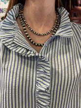 Load image into Gallery viewer, Ruffle Detail Striped Top **2 COLORS**
