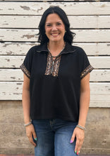Load image into Gallery viewer, Leopard Tape 1/4 Zip Top
