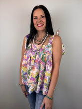 Load image into Gallery viewer, Floral Tie Shoulder Tank Top - PLUS
