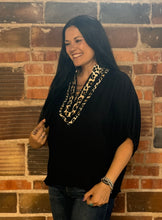 Load image into Gallery viewer, Black Leopard Accent Top
